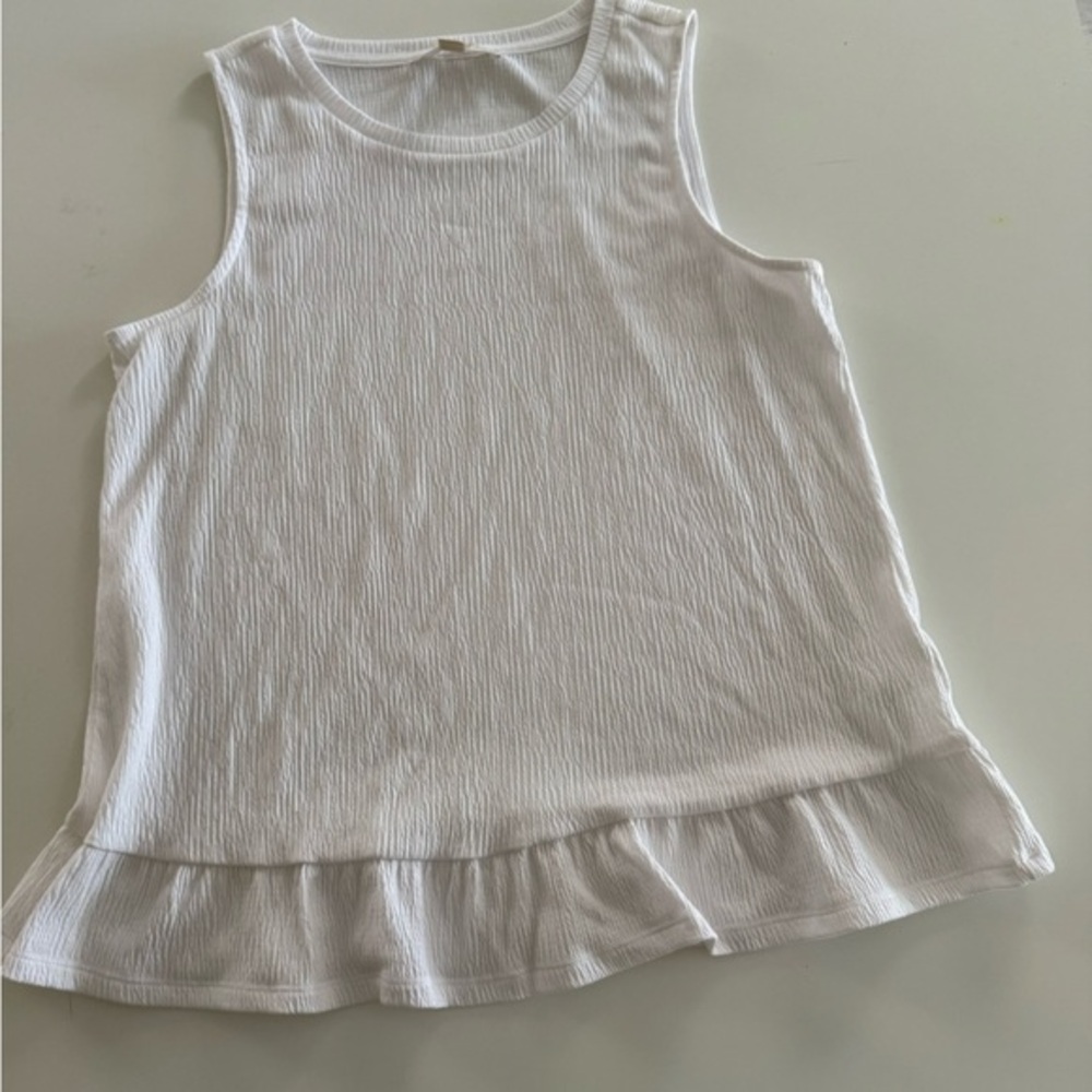 Michael Kors Textured White Top with‎ Gold Label
